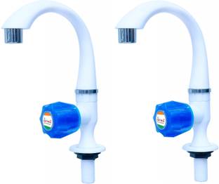 aerowell Pvc Swan Neck Tap Blue (With Foam Flow) For Kitchen/Bathroom Wash Basins Pack Of 2 Pillar Tap Faucet