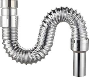 Prestige Chrome Plated Flexible Waste Pipe 1-1/4" for Kitchen Sink Waste Water Drain Hose Spout Faucet