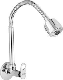 Prestige (Brass) Max Kitchen Spout Flexible Sink Cock with Spout Rain Spray and Flange Pillar Tap Faucet