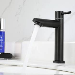 Kopter - TALL 12 inch Black Table Top Desk Mount Pillar Tap - For Bathroom/ Washbasin/ TableTop/ Basin/ Deckmount Pillar Tap Faucet