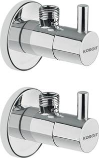 Koroit Angle Valve (Set of 2) Cock Faucet with Wall Flange Full Brass for Geyser Toilet Bathroom Wash ...