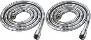 Ramya 1.5 MTR Chrome Plated Flexible Shower Tube Pack OF 2 For Bathroom and Kitchen Chrome Finish Heal...