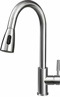 Cliquin CSPLOUT-002 Stainless Steel Pull-Out Kitchen Sink Mixer with 360° Spout & Spray/Stream Modes K...
