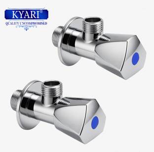 Kyari - Lux Polygon Angle Valve With Brass Disk (Pack Of 2) - AV787 Angle Cock Faucet