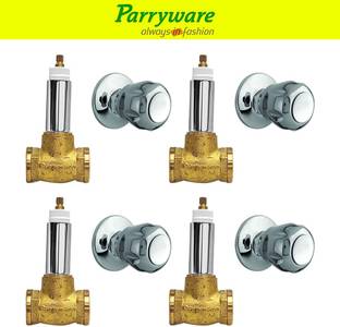 Parryware Concealed Stop Valve 15 mm Jasper Series set of 4 pic 285 15MM Concealed Stop Valve Cleart Series Chrome Plated With Wall Flange Stop Cock Faucet
