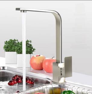 CARNIVAL SS-304 Hot & Cold Brushed Nickel Single Lever 360° Rotatable/Swinging Counter Table Top Kitchen Sink Mixer Tap Faucet | Brushed Matte Finish | Kitchen Mixer Faucet