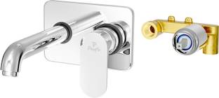 PIXAFLO Brass Concealed Single Lever Basin Mixer Wall mounted With Exposed Parts Kit (Wall Mounted) (KOROIT) (Chrome) HIGH FLOW Basin Mixer Faucet