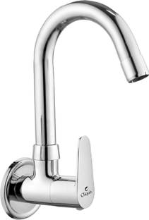 Cliquin CSSC013-Cora Brass Sink Cock with Swivel Spout, Chrome Finish Sink Tap Faucet