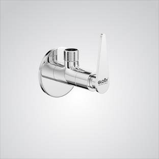 GLOXY Brass Wall Mount Angle Valve with Wall Flanger Chrome Finish Angle Cock Faucet