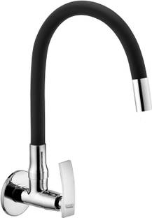 Spazio Pulse Brass Sink Cock/Sink Faucet With Flexible Swivel Spout - Flxo Play (with 360 Degree Flexible Silicon Hose & Single Flow Pattern) Hot/Cold Water Tap With Wall Flange Bib Tap Faucet