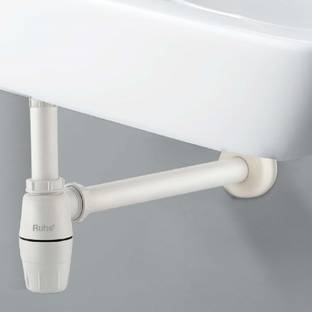 RUHE ABS Plastic Bottle Trap Adjustable Hight With Connection Pipe 12 Inches for Wash Basin and Sink Diverter Faucet