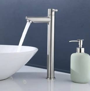 Kyari - TALL Black ( 12 inch ) Table Top Desk Mount Pillar Tap - For Bathroom/ Washbasin/ TableTop/ Basin/ Deckmount Pillar Tap Faucet
