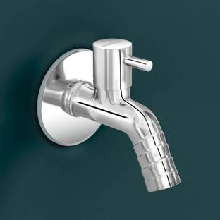 Plantex Bib Cock/Tap with Teflon Tape & Wall Flange/Nozzle Bib Cock for Washing Machine /Pipe connection tap- Pack of 1(Mirror-Chrome) Nozzle Cock Faucet