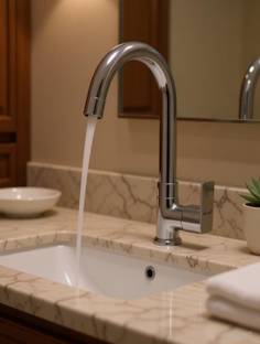Prestige Brass-Orion Swan Neck Silver Swan Neck  Faucet