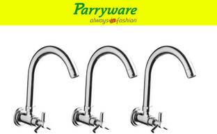 Parryware Trio Wall Mounted Sink Cock with Swivel Spout set of 3 pic 204 Wall Mounted Sink Cock with S...