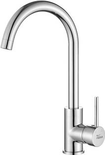 Fossa J Bend Faucet High Pressure Kitchen Faucet 360° Swivel, Stainless Steel Kitchen Mixer Tap with High Spout-257mm for Home Bathroom Laundry Chrome Finish Kitchen Mixer Faucet