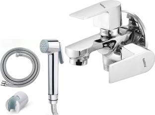 Ramya Prime Bib Cock 2 Way Tap With Star Health Faucet Complete For Washroom And Toilet Twin Elbow Valve Faucet
