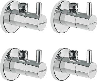 Koroit Angle Valve (Set of 4) Cock Faucet with Wall Flange Full Brass for Geyser Toilet Bathroom Wash ...