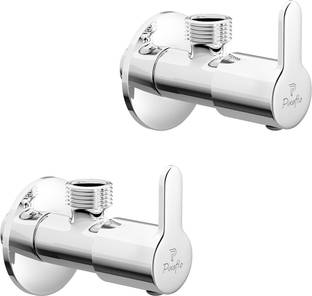 PIXAFLO Fission Angle Cock Angle Valve with Wall Flange (Pack of 2) (Chrome) (Brass) Fission Angle Cock Faucet