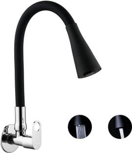 Like Brass Sink Cock Tap/Sink Faucet with Black 360 Degree Flexible Silicon Swivel Sink Tap Faucet