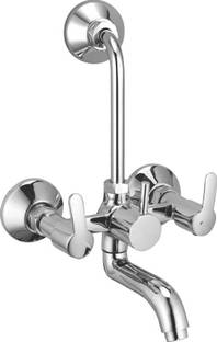 सेनकिडप्रो Full Brass Telephonic Wall Mixer with L Bend Pipe & Flanges for Bathroom(Topaz) Hot and Cold मिक्सर नल