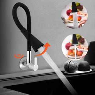 ओलिआना ORANGE Flexo Flexible sink Cock Pillar Cock 360 Degree Black Matte Silicon Hose & Dual Flow Pat...