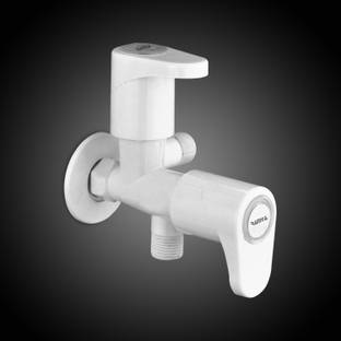 रम्या Alive Angle Cock 2 Way Tap PTMT Faucet with Flange Hot And Cold Water Tap ट्विन एल्बो वाल्व नल
