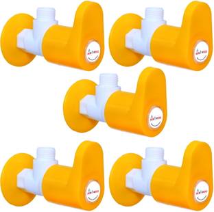 aerowell PVC ANGLE VALVE WITH FLANGE YELLOW PACK OF 5 Angle Cock Faucet