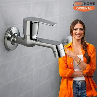 ProHome CP Brass Bib Tap , Silver, Polished, Chrome Finish | Stylish Single Lever Tap | Durable Brass Body | Modern Washroom Fitting Bib Tap Faucet