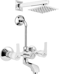 क्लिक्विन Shower-CSTPM102-Topaz Brass Wall Mixer With 190MM L-Bend and Square 6x6 Shower Combo (Chrome...