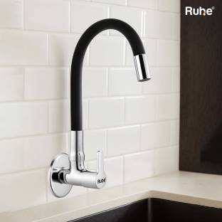 RUHE Pavo Sink Cock with Flexible Silicon Black Spout Faucet/Tap (Foam Flow) 20 Inches 360° Rotatable ...