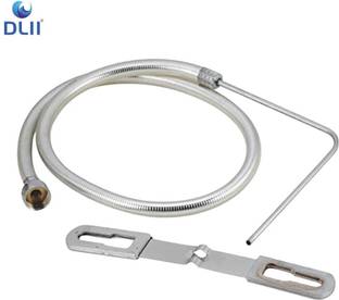 DLII Hands-Free Jet Spray American Type 304 Grade Stainless Steel with 1M Heavy PVC Sleeve Pipe | Flat Brass Nozzle | Toilet Bidet Attachment for Clean (Pack Of 1) Jet Spray Faucet