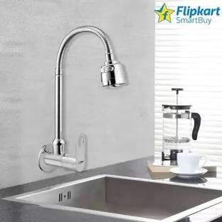 Flipkart SmartBuy Prime Flex Sink Faucet/Sink Cock With Swivel Shower Spout - Flexo Play With 360 Degree Moving Hose, Dual Flow Type Hot/Cold Water Tap With Wall Flange Sink Tap Faucet