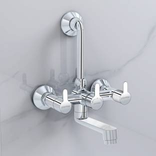Plantex Pure Brass Flora Wall Mixer 2 in 1 Telephonic with Bend for Arrangement of Overhead Shower (FLO-818) FLO-818 Mixer Faucet