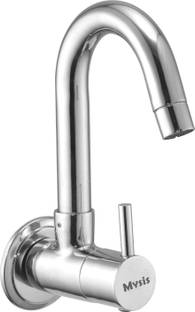 Mysis Mysis-FA-13SC Mysis Flora Brass Sink Cock With Wall Flange (Disc Fitting | Quarter Turn | Form Flow) Spout Faucet