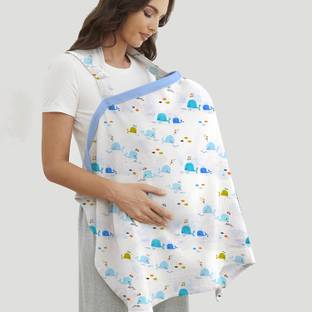 Mom's Home Organic Cotton Muslin Washable Breast feeding Maternity Apron Cover for Mothers Feeding Cloak