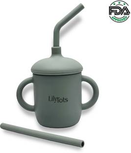 LilyTots Drinking Cup with Lid & Straw for Baby & Kids, Sipper Cup for Toddler Feeding  - Silicone