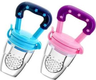 EDL Pack Of 2 Pcs Silicone Baby Infant Fruit Feeder Dummy Pacifier Newborn Nipple Feeder (Multi color)  - PLASTIC