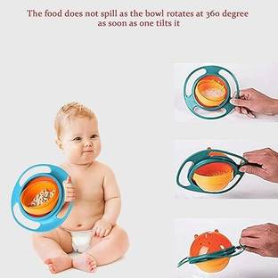 CountryLink Baby Bowl 360 Degree Rotation Spill Proof Food Magic Gyro Bowl for Baby BPA Free  - Plastic