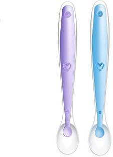 SuperDaze Soft tip Silicon Spoons for Baby Feeding ,First Stage Spoons for Babies  - Silicone