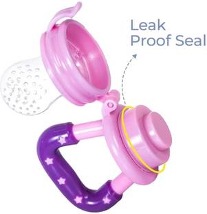 divyamart Slicon Food /Fruit Nabbler With Extra Mesh, Soft Pacifier Feeder (Pink)  - silicon