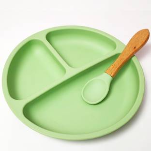 ESSENSI Soft Silicone Suction Plate & Spoon Set  - Food Grade Silicone