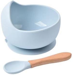 KEVANKI Baby Feeding Bowl and Spoon Set  - SILICION