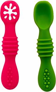 Adore SILICA -The Trainer Silicon Weaning Feeding Spoon Set- Pack of 2  - Silicon