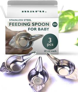 MARU Feeding Spoon paladai pack of 3  - Stainless steel