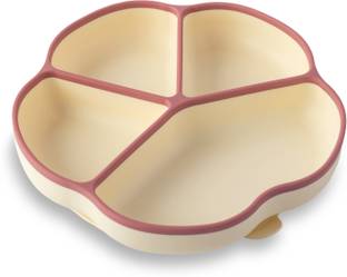 Cubkins Silicone Suction Feeding Plate for Baby with 4 Compartments, Microwave Oven Safe  - 100% Food Grade Silicone