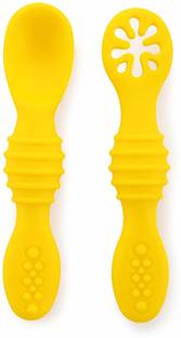 Beebaby Smushy Silicone Baby Self Feeding Spoon Set. Toddler Weaning Spoon. 100%BPA FREE  - 100% Food Grade Silicone