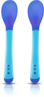 LuvLap Tiny Love Heat Sensitive Baby Feeding Spoon Set, Soft Silicone Tip, 2 Pcs,  - Silicone