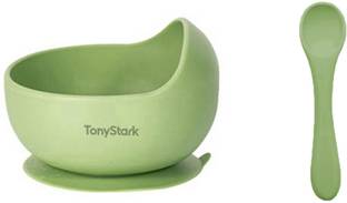 TONY STARK Silicone Baby Feeding Bowl & Spoon Set,Suction Baby Bowl &Soft Spoon for Toddler  - Silicone