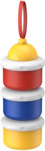 TINNY TOTS Baby Milk Powder Cerelac Food Storage Dispenser Container 3 Compartment BPA Free  - PP Plastic